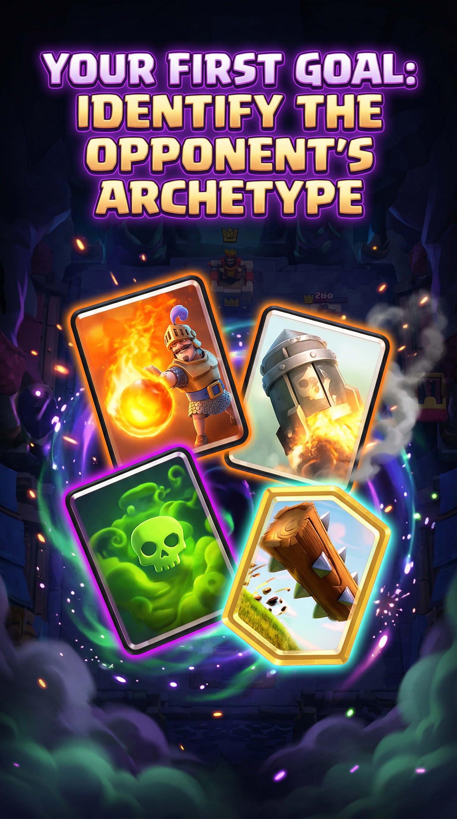 Key cards: Fireball, Rocket, Poison, Log